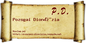 Pozsgai Dionízia névjegykártya